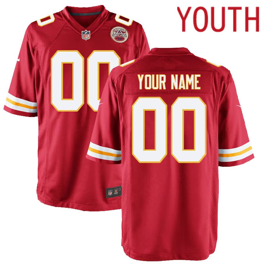 Youth Kansas City Chiefs Nike Red Custom Game NFL Jersey->customized nfl jersey->Custom Jersey